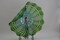 CC Home Furnishings 23.5" Green and Blue Hand Blown Glass Swirled Plate
